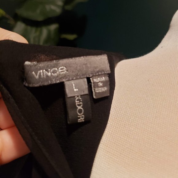 Vince for Bergdorf Goodman Black Chiffon Blouse - Picture 4 of 4